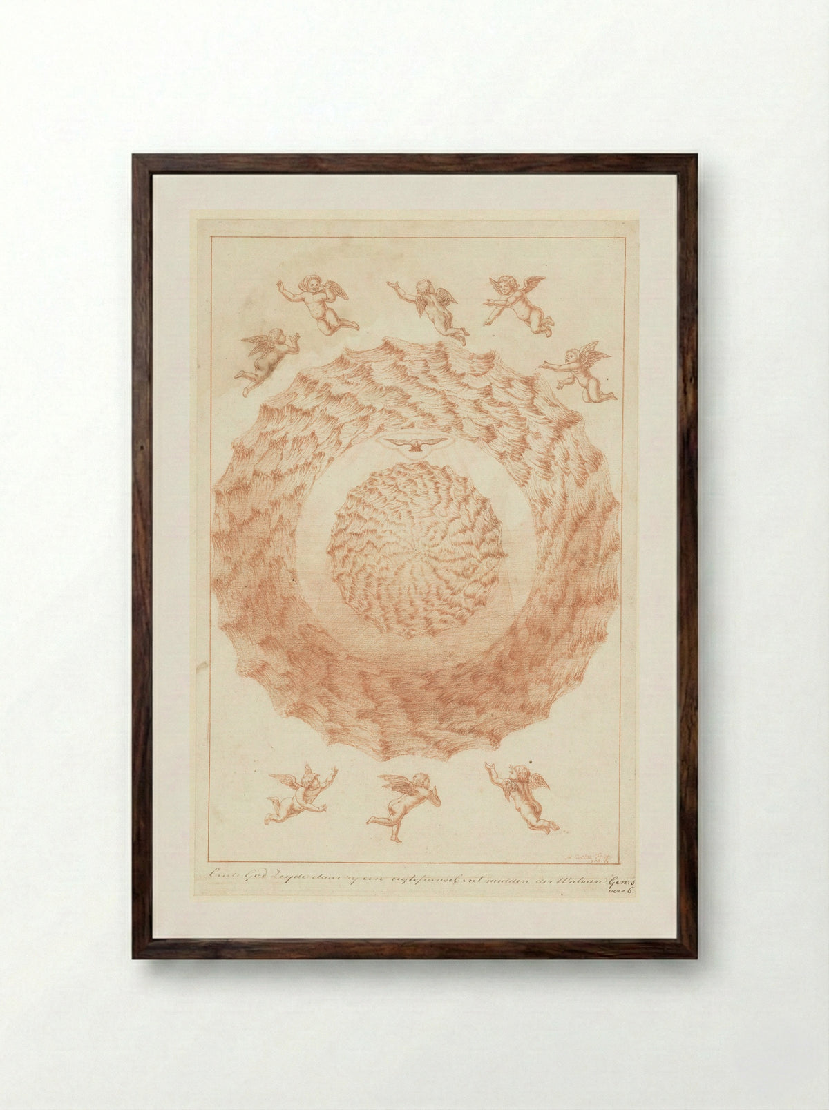 Schepping van het uitspansel - Herman Coets - Framed Print Dark Wood