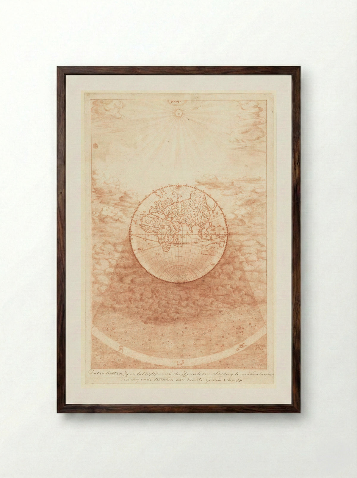Schepping van licht en donker - Herman Coets - Framed Print Dark Wood