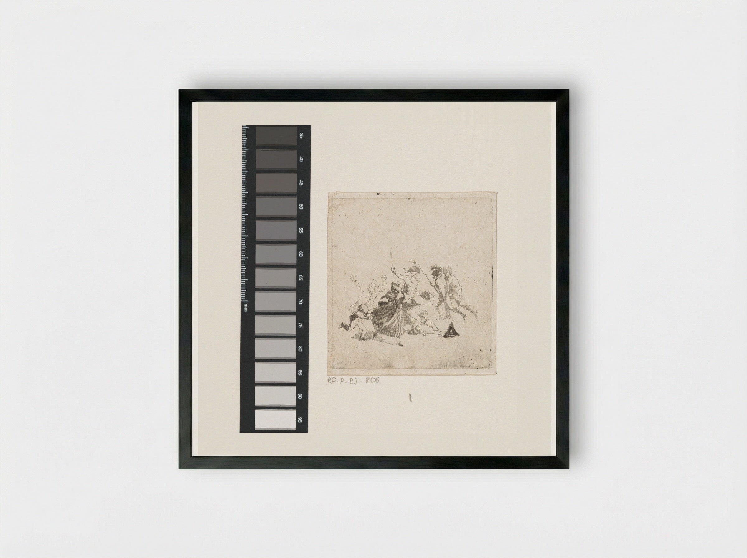 Schermutseling tussen soldaten - Joannes Bemme - Framed Print Black