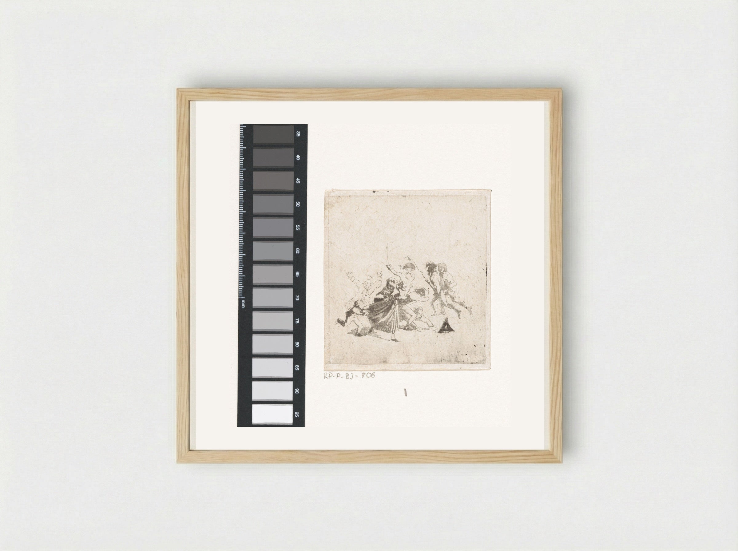 Schermutseling tussen soldaten - Joannes Bemme - Framed Print Wood