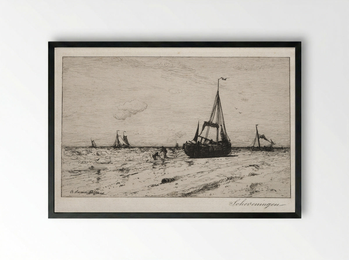 Scheveningen - Robert Swain Gifford - Framed Print Black