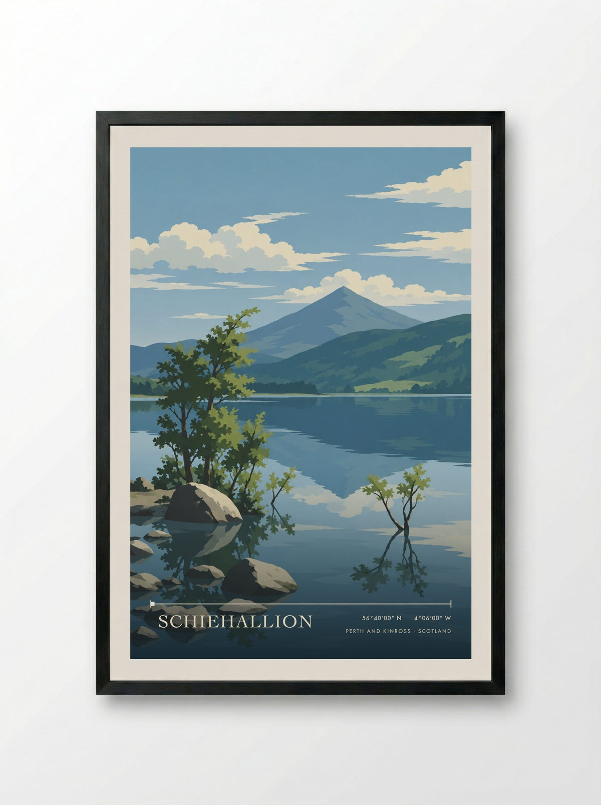 Schiehallion, Perth and Kinross | Travel Poster - Framed Print Black