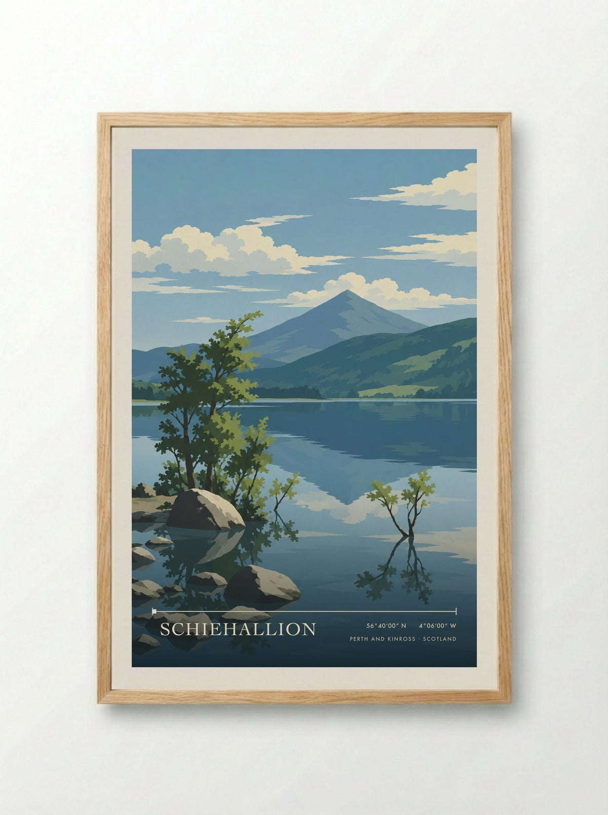 Schiehallion, Perth and Kinross | Travel Poster - Framed Print Wood