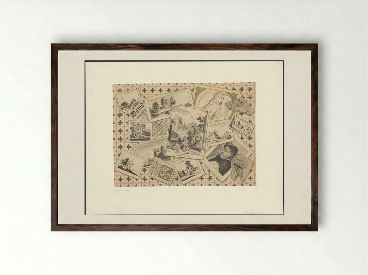 Schijnbedrieger met de prent Die licht gelooft wort licht bedrogen - D.F. Robart - Framed Print Dark Wood