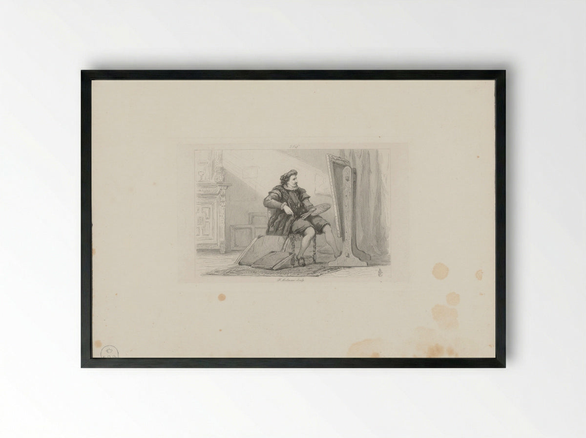 Schilder zittend voor zijn ezel, zestiende eeuw - Frans Molenaar - Framed Print Black