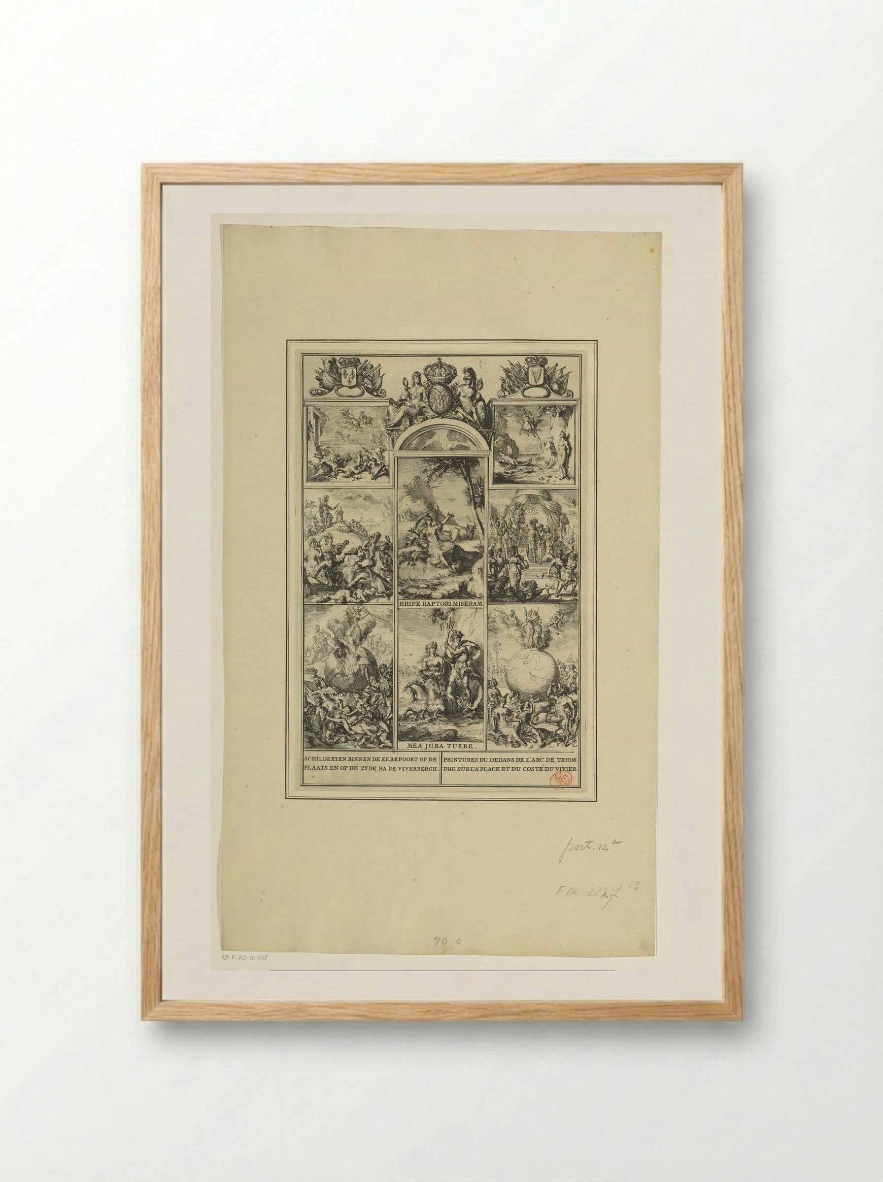 Schilderijen op de triomfoog op de Plaats - Romeyn de Hooghe - Framed Print Wood