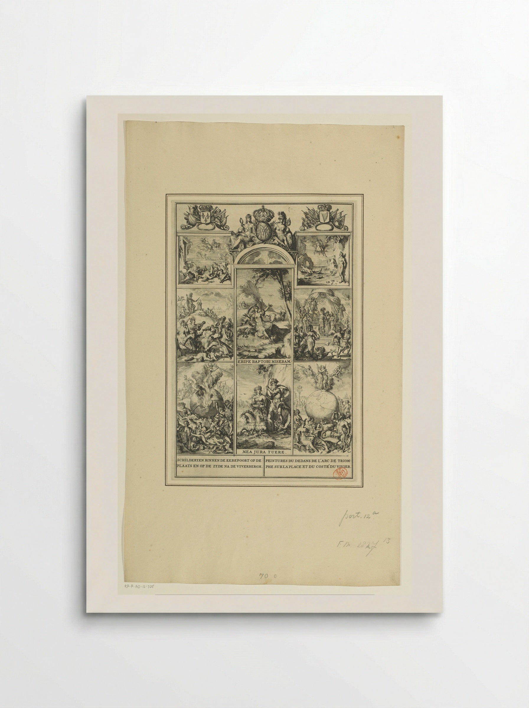 Schilderijen op de triomfoog op de Plaats - Romeyn de Hooghe - Poster