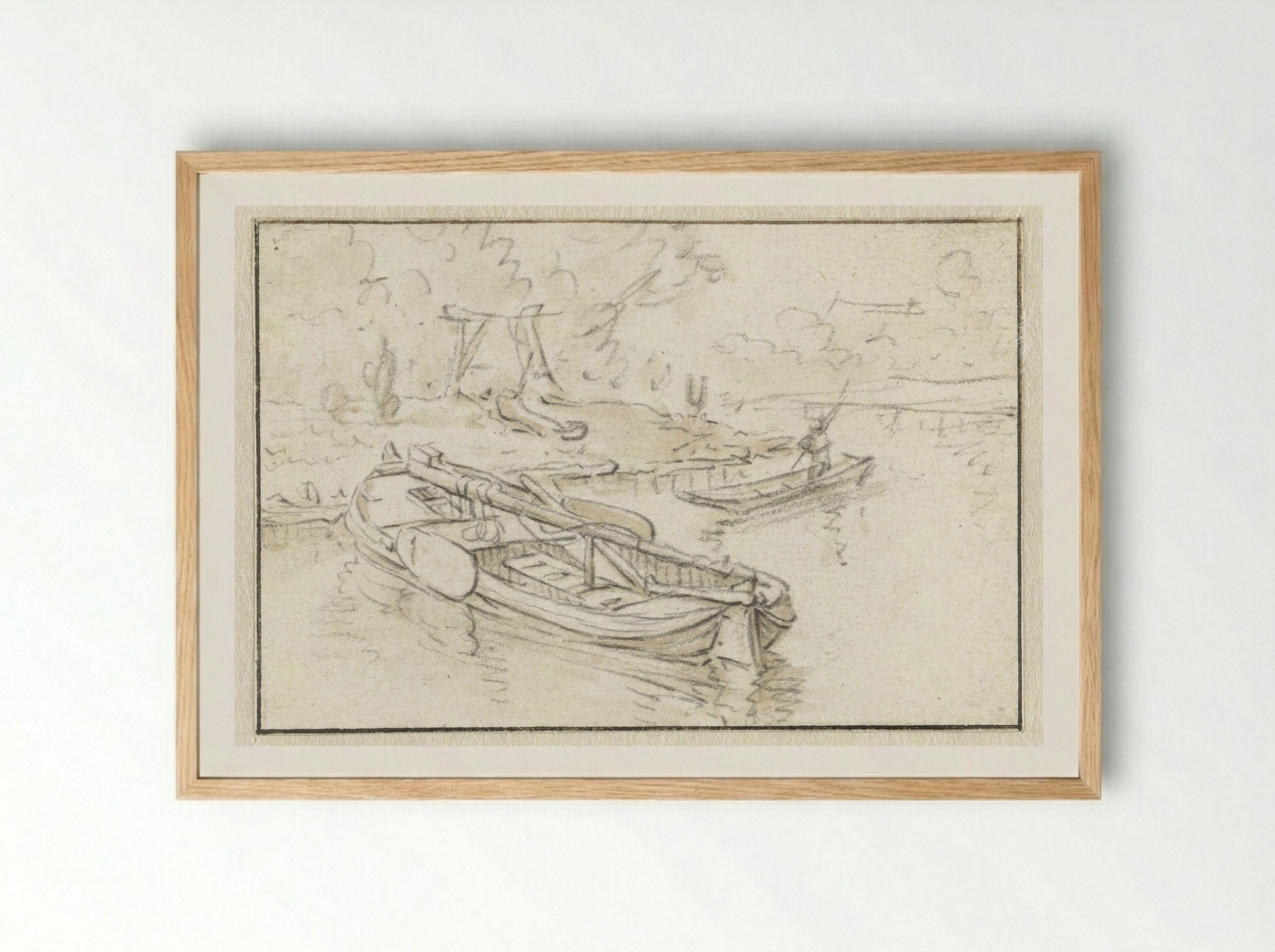 Schip bij een scheepstimmerwerf - Herman Saftleven - Framed Print Wood