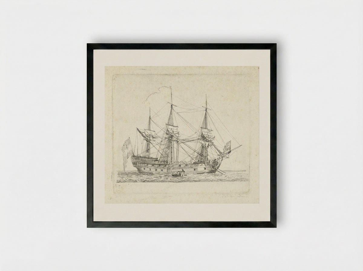 Schip van de VOC - Gerrit Groenewegen - Framed Print Black