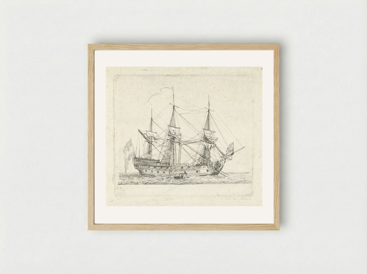 Schip van de VOC - Gerrit Groenewegen - Framed Print Wood