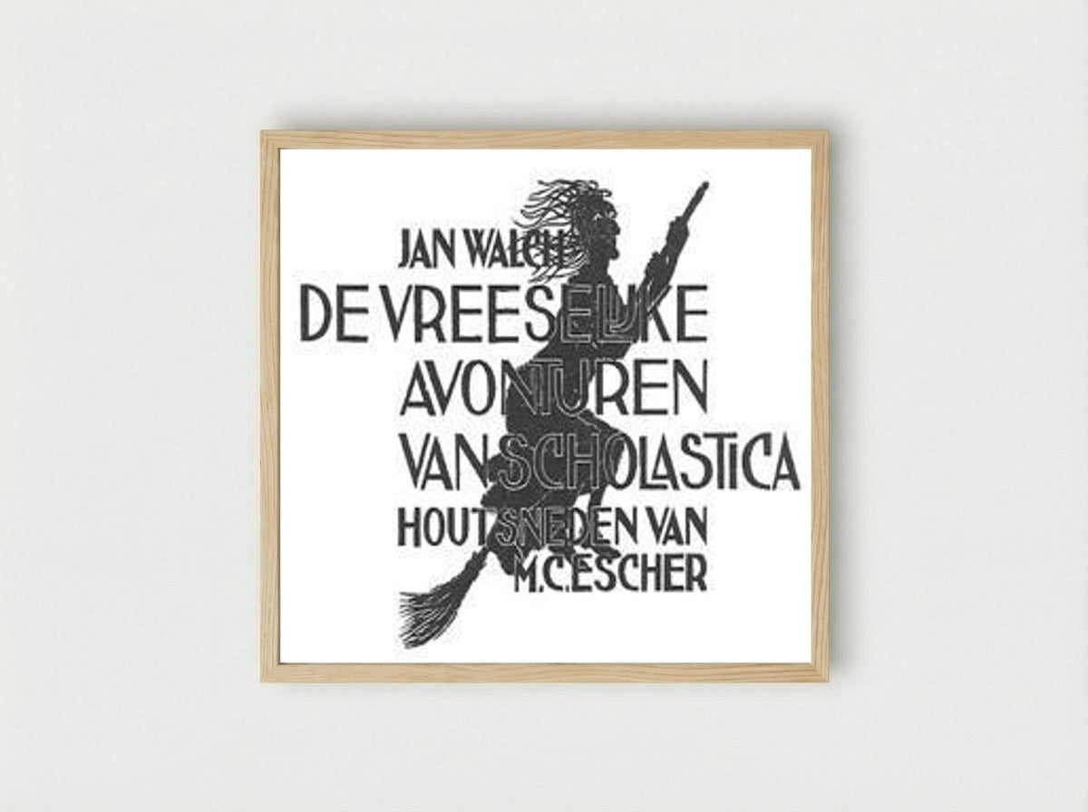 Scholastica (Book Cover) - M.C. Escher - Framed Print Wood