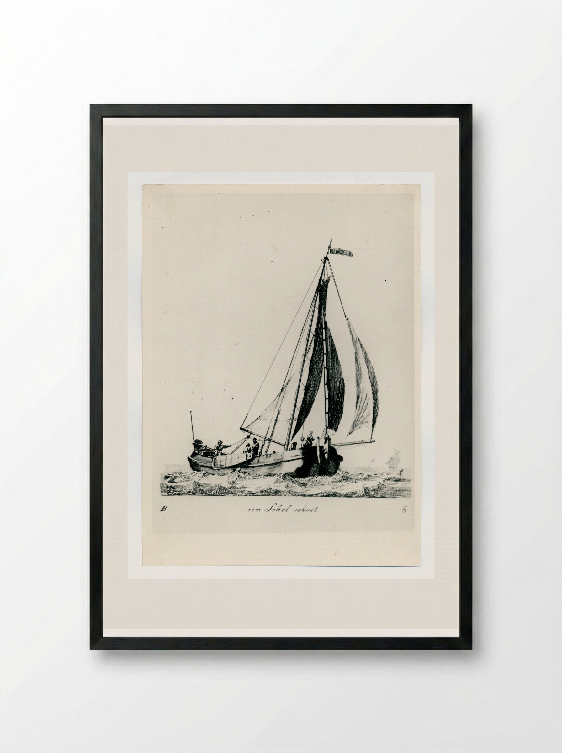 Scholschuit (Plaice Boat) - Gerrit Groenewegen - Framed Print Black