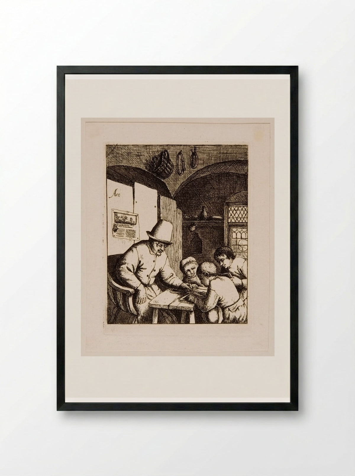 School (second plate) - David Deuchar - Framed Print Black