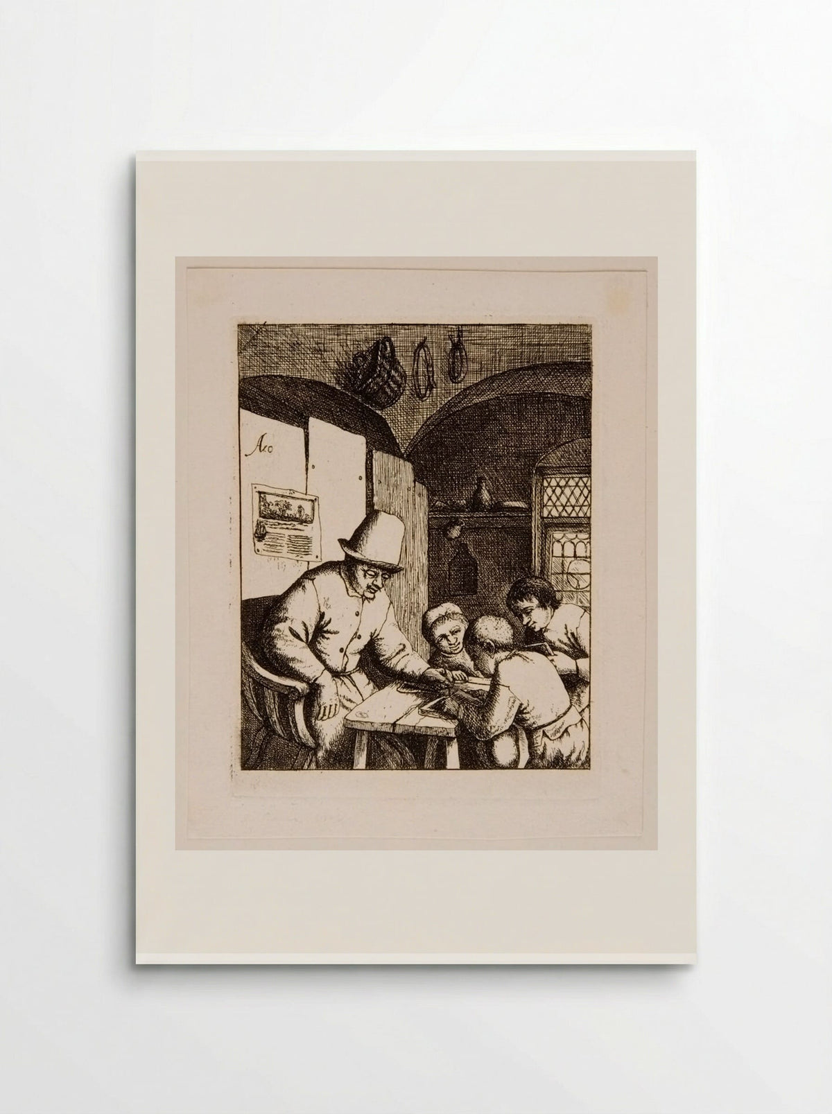 School (second plate) - David Deuchar - Poster