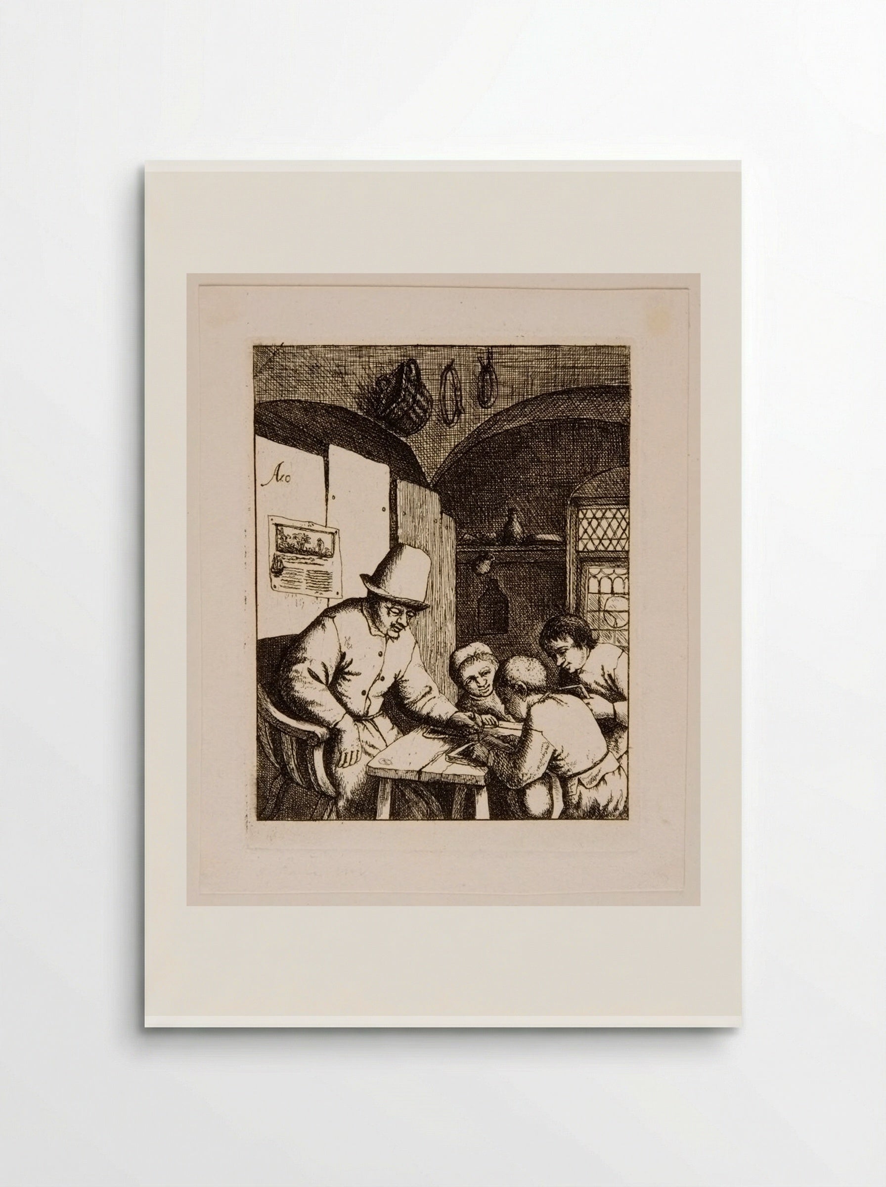School (second plate) - David Deuchar - Poster