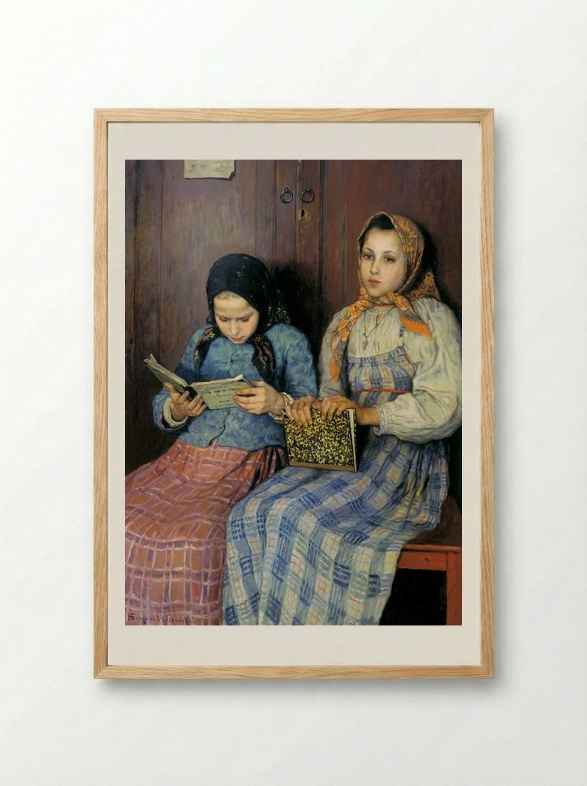 Schoolgirls - Nikolay Bogdanov-Belsky - Framed Print Wood