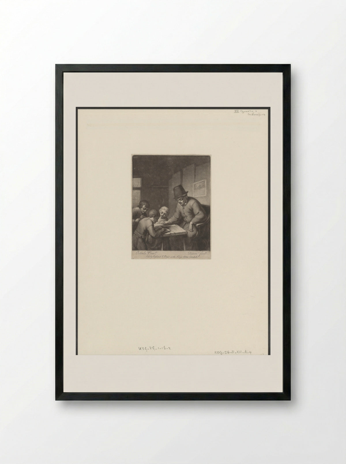 Schoolmaster with Three Pupils - John Dixon - Framed Print Black