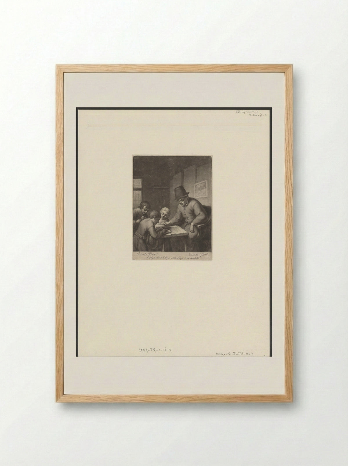 Schoolmaster with Three Pupils - John Dixon - Framed Print Wood