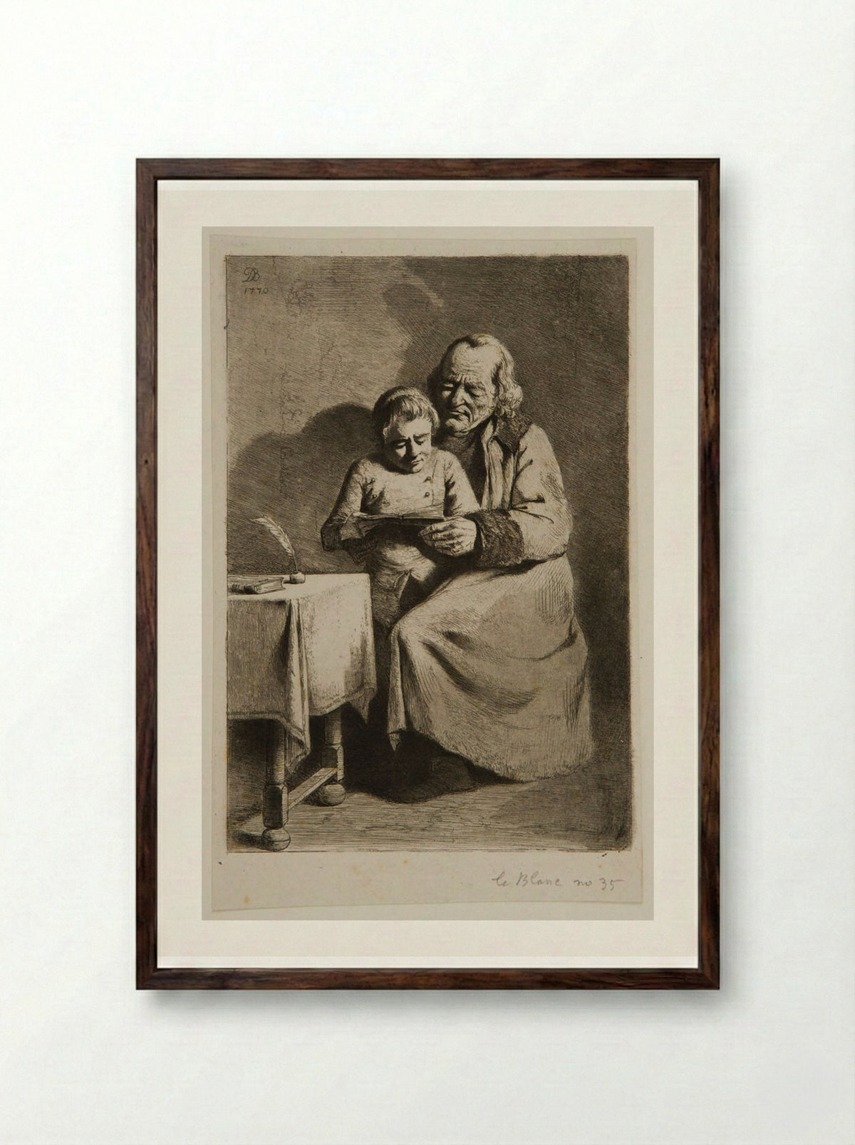 Schoolmaster - Jean-Jacques de Boissieu - Framed Print Dark Wood