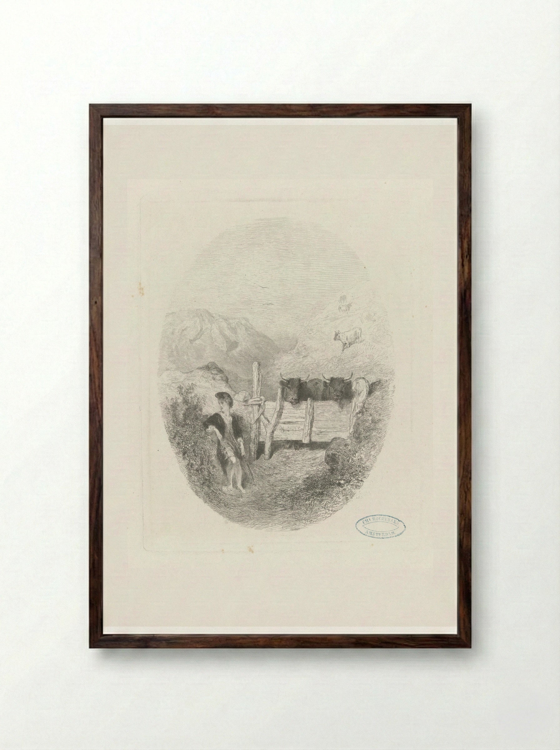 Schotse herder - Charles Rochussen - Framed Print Dark Wood