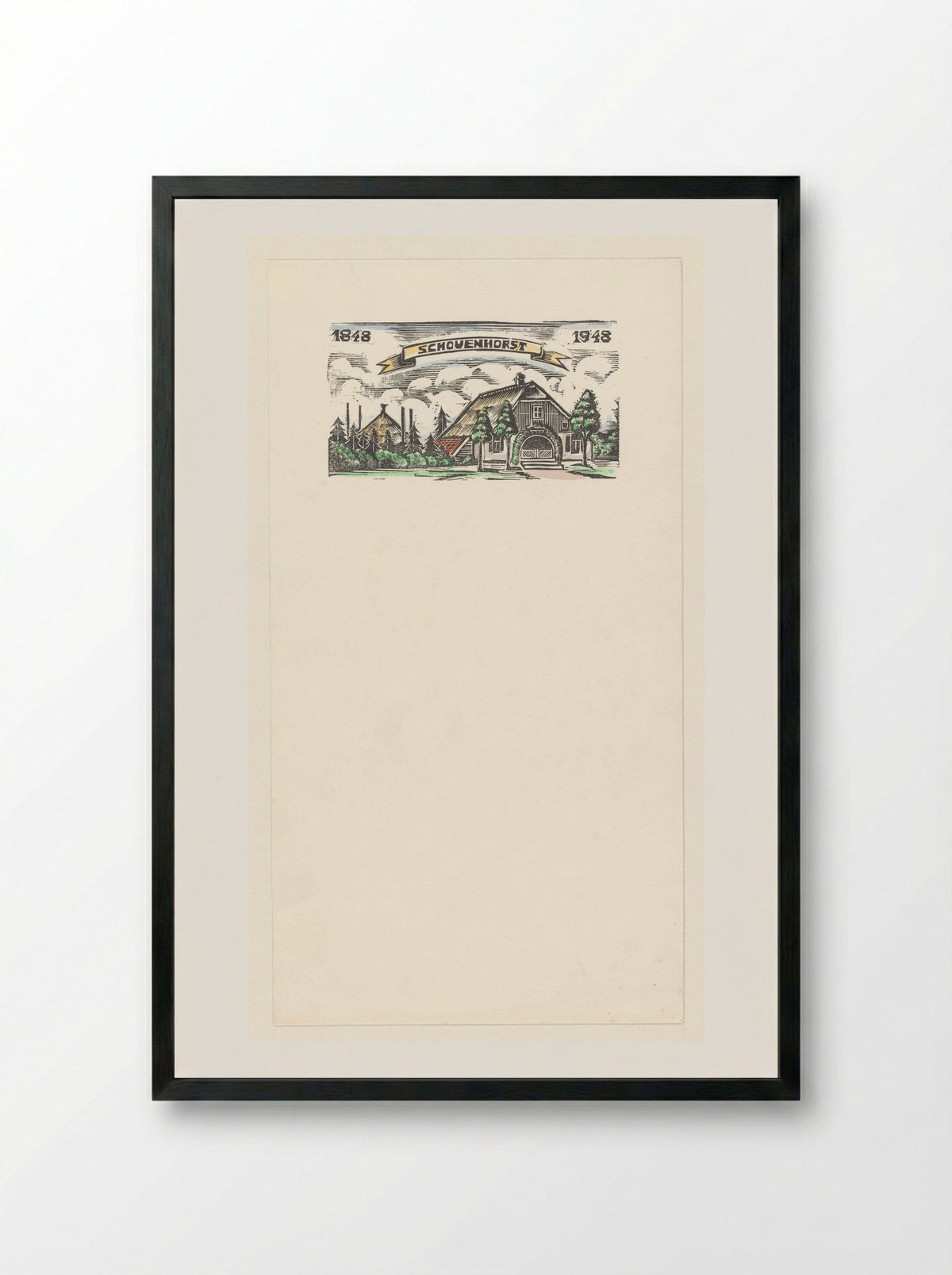 Schovenhorst (Commemorative Illustration) - Jo Bezaan - Framed Print Black