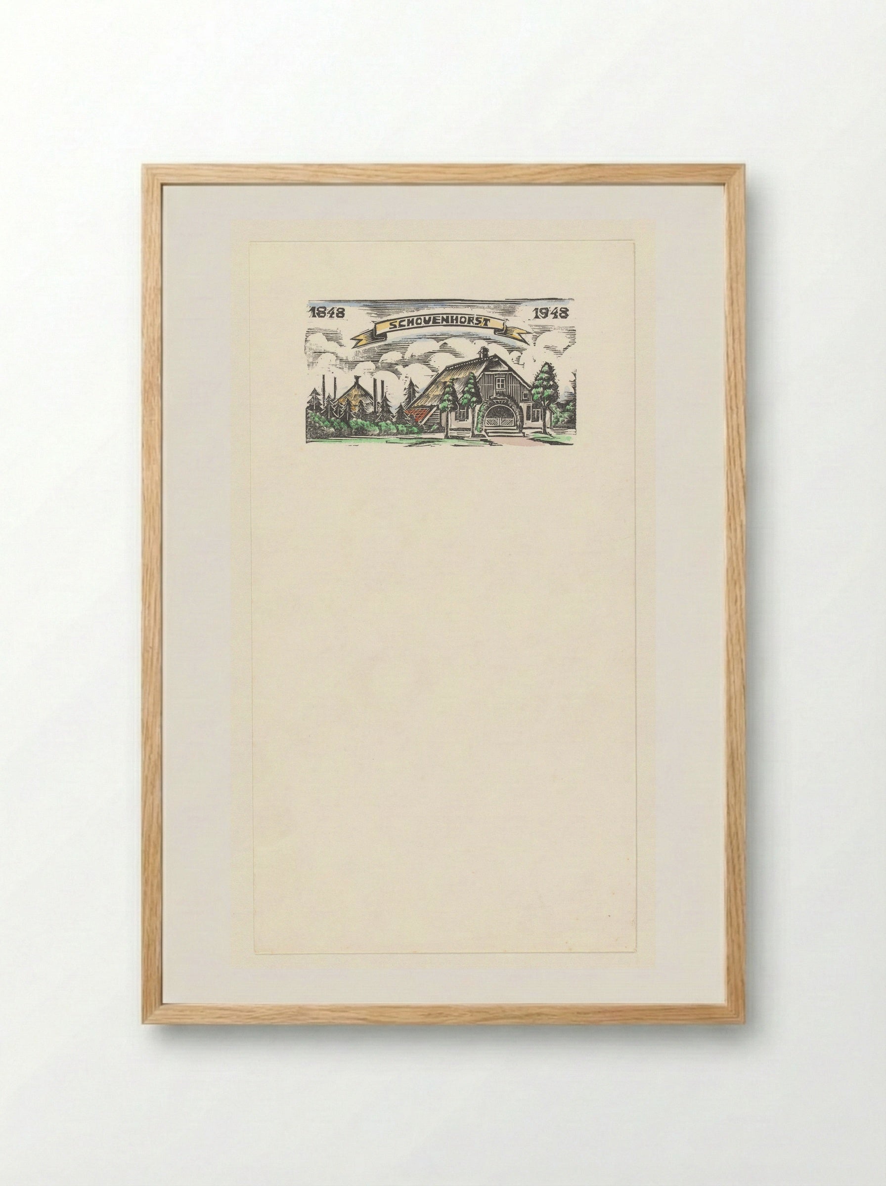 Schovenhorst (Commemorative Illustration) - Jo Bezaan - Framed Print Wood