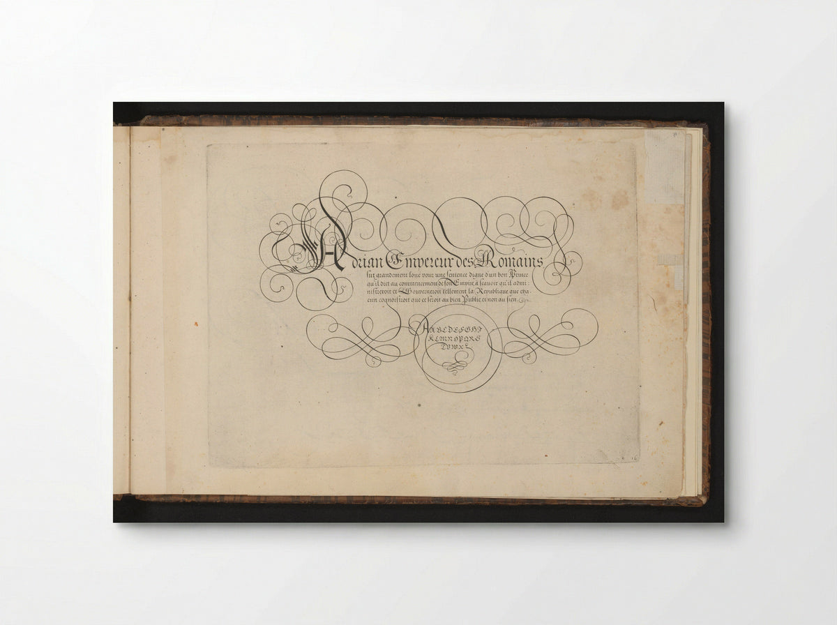 Schrijfvoorbeeld: Adrian Empereur des Romains - Cornelis Dircksz. Boissens - Poster