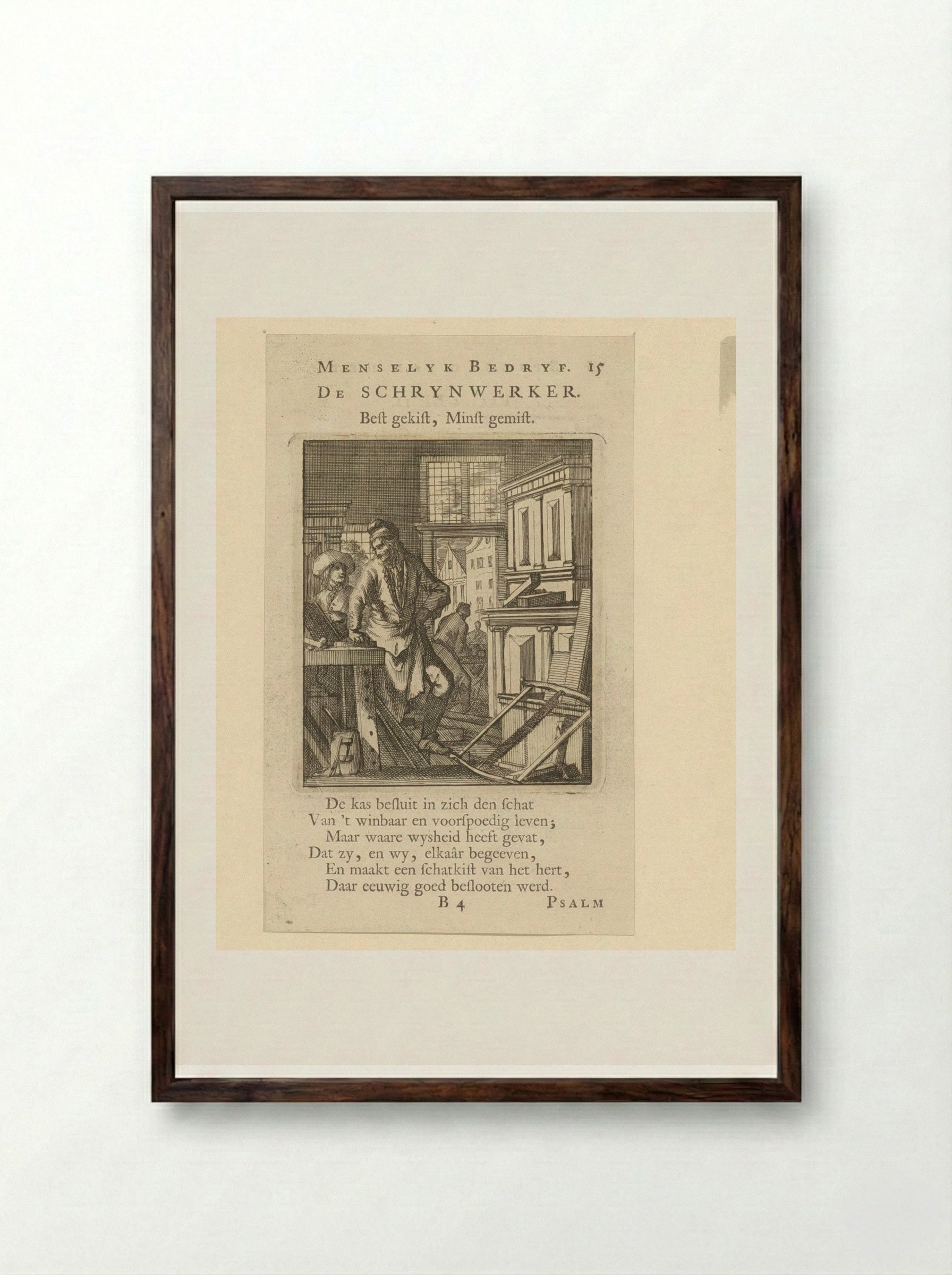 Schrijnwerker (The Cabinetmaker) - Cornelis van der Sys - Framed Print Dark Wood