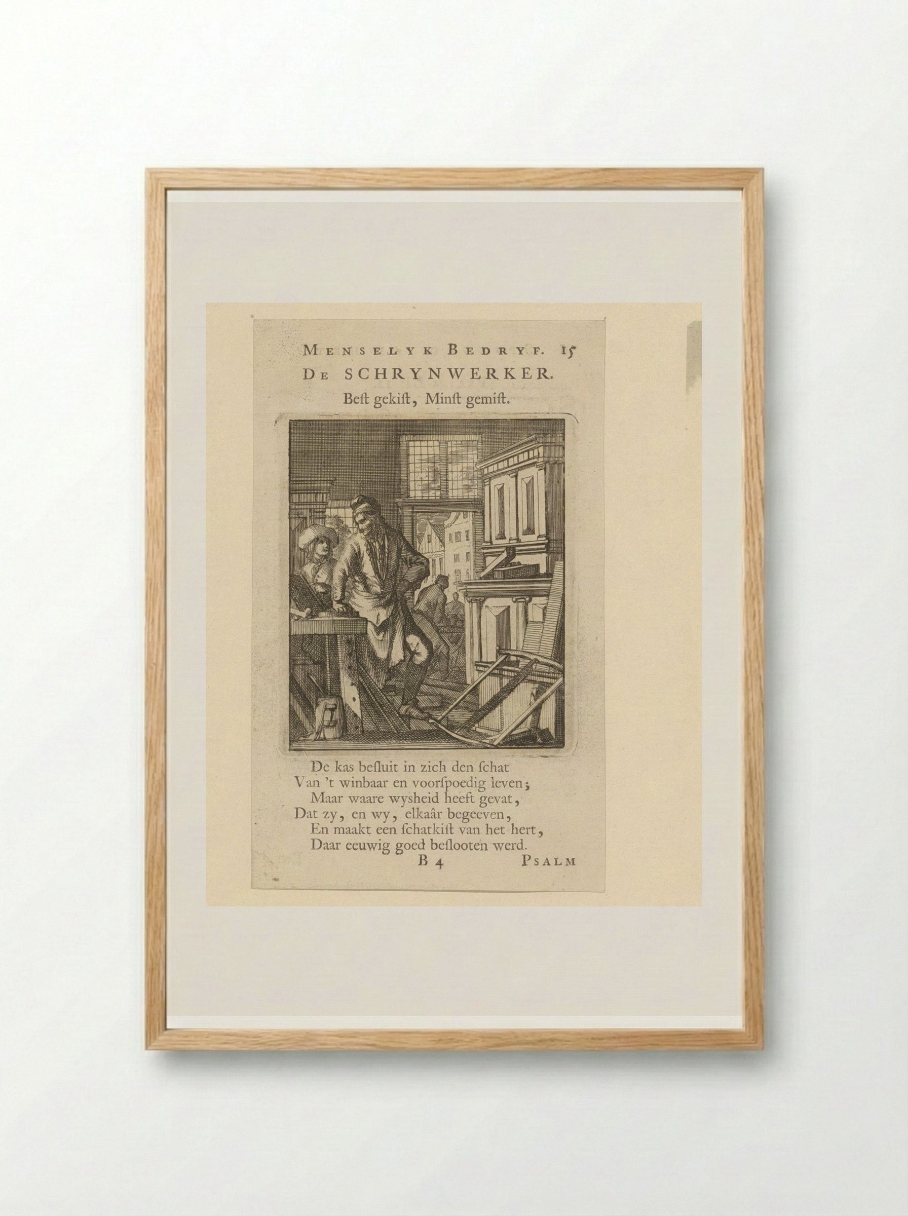 Schrijnwerker (The Cabinetmaker) - Cornelis van der Sys - Framed Print Wood