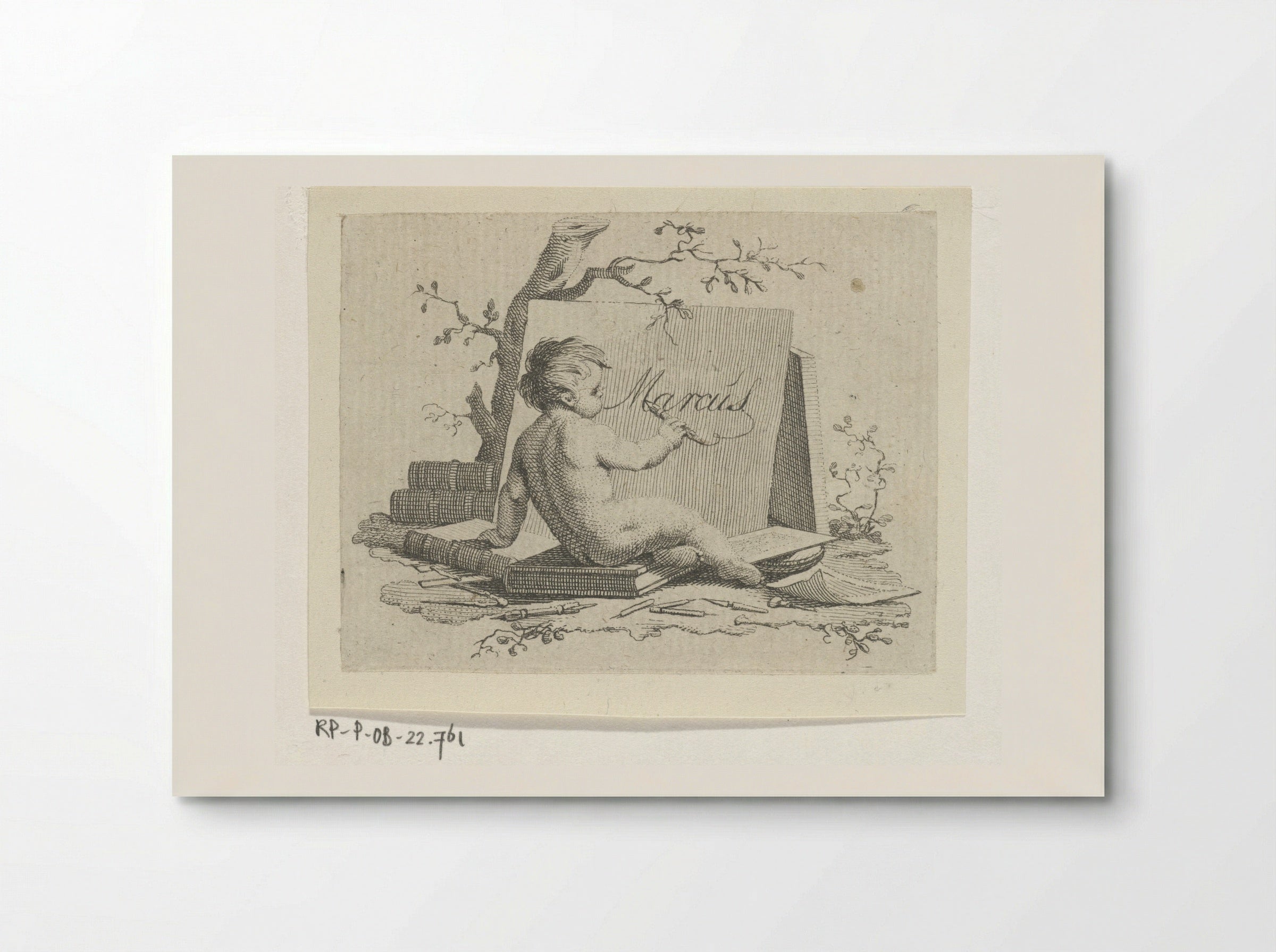 Schrijvende putto - Jacob Ernst Marcus - Poster
