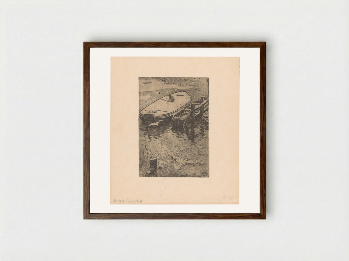 Schuiten in de winter - Pieter Dupont - Framed Print Dark Wood