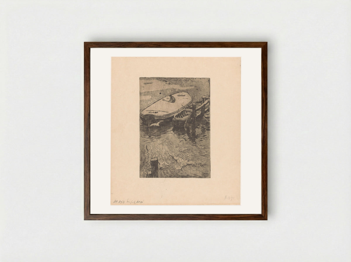 Schuiten in de winter - Pieter Dupont - Framed Print Dark Wood