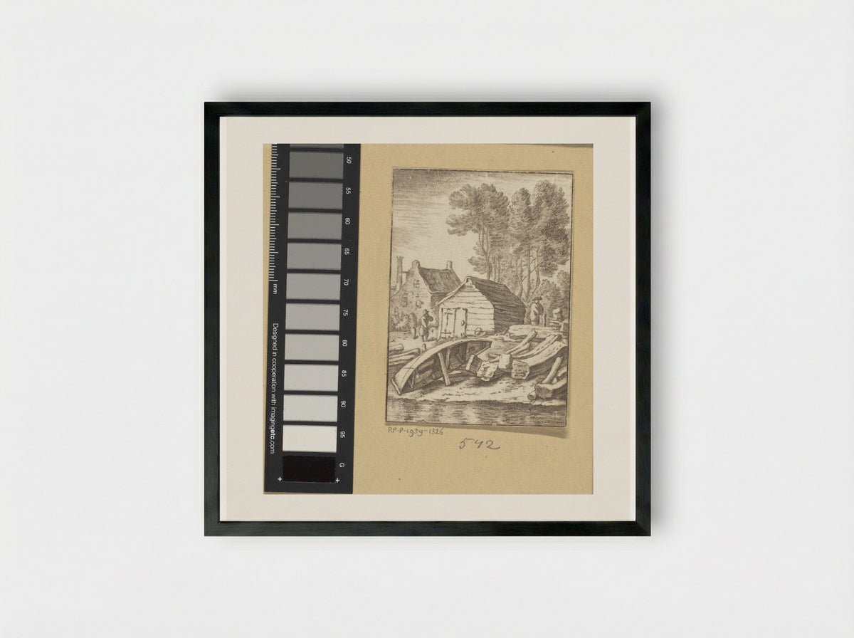 Schuitenmakerswerf - Cornelis Ploos van Amstel - Framed Print Black
