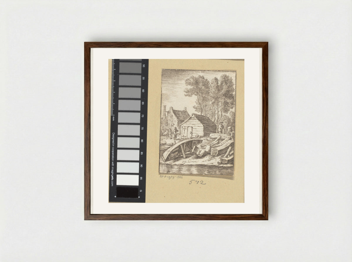 Schuitenmakerswerf - Cornelis Ploos van Amstel - Framed Print Dark Wood
