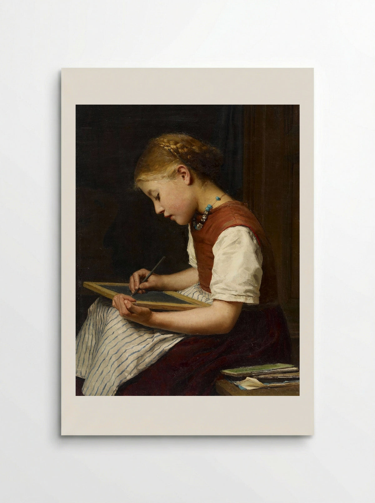 Schulmädchen bei den Hausaufgaben - Albert Anker - Poster