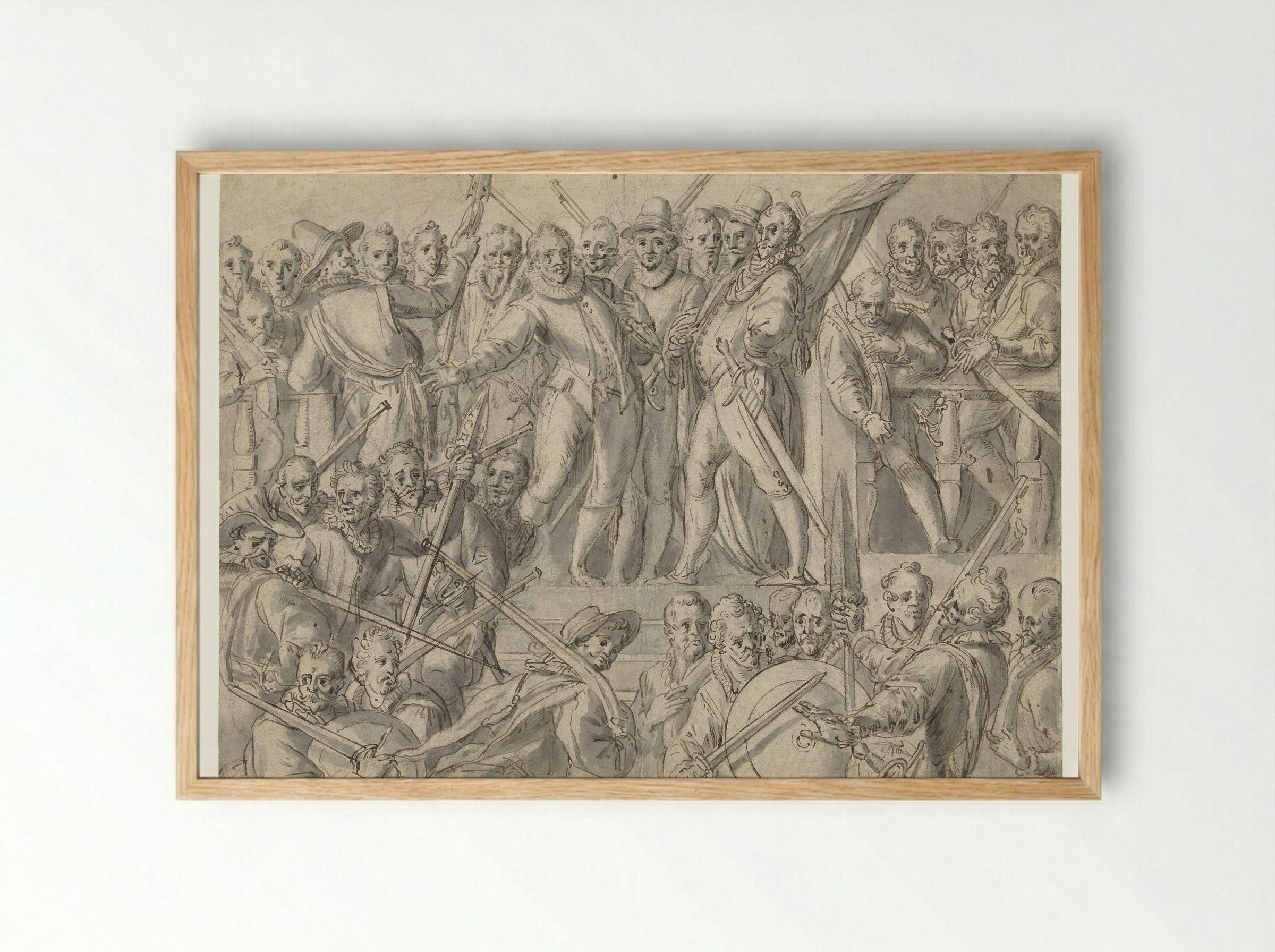 Schutterij bestaande uit achtendertig man - Cornelis Ketel - Framed Print Wood