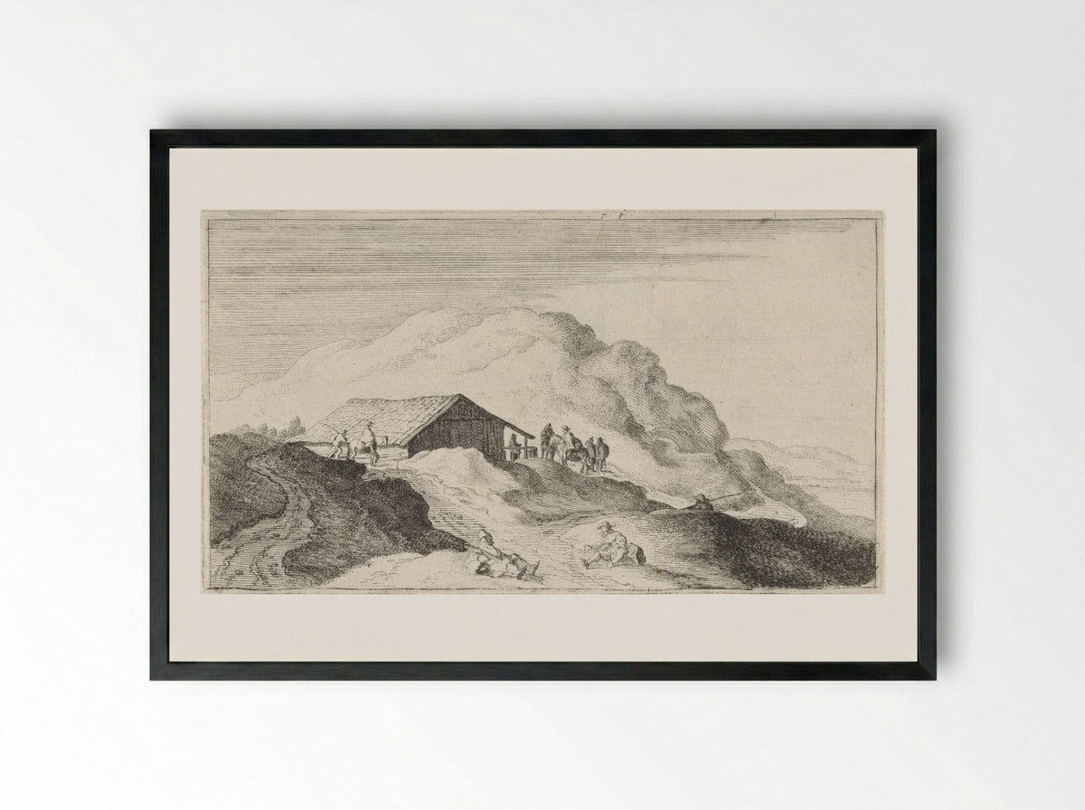 Schuur in de duinen - Gillis van Scheyndel (I) - Framed Print Black