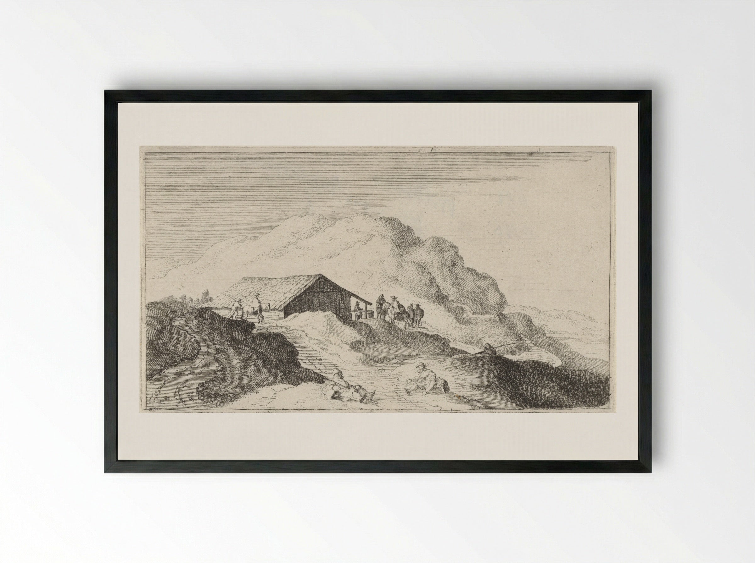 Schuur in de duinen - Gillis van Scheyndel (I) - Framed Print Black