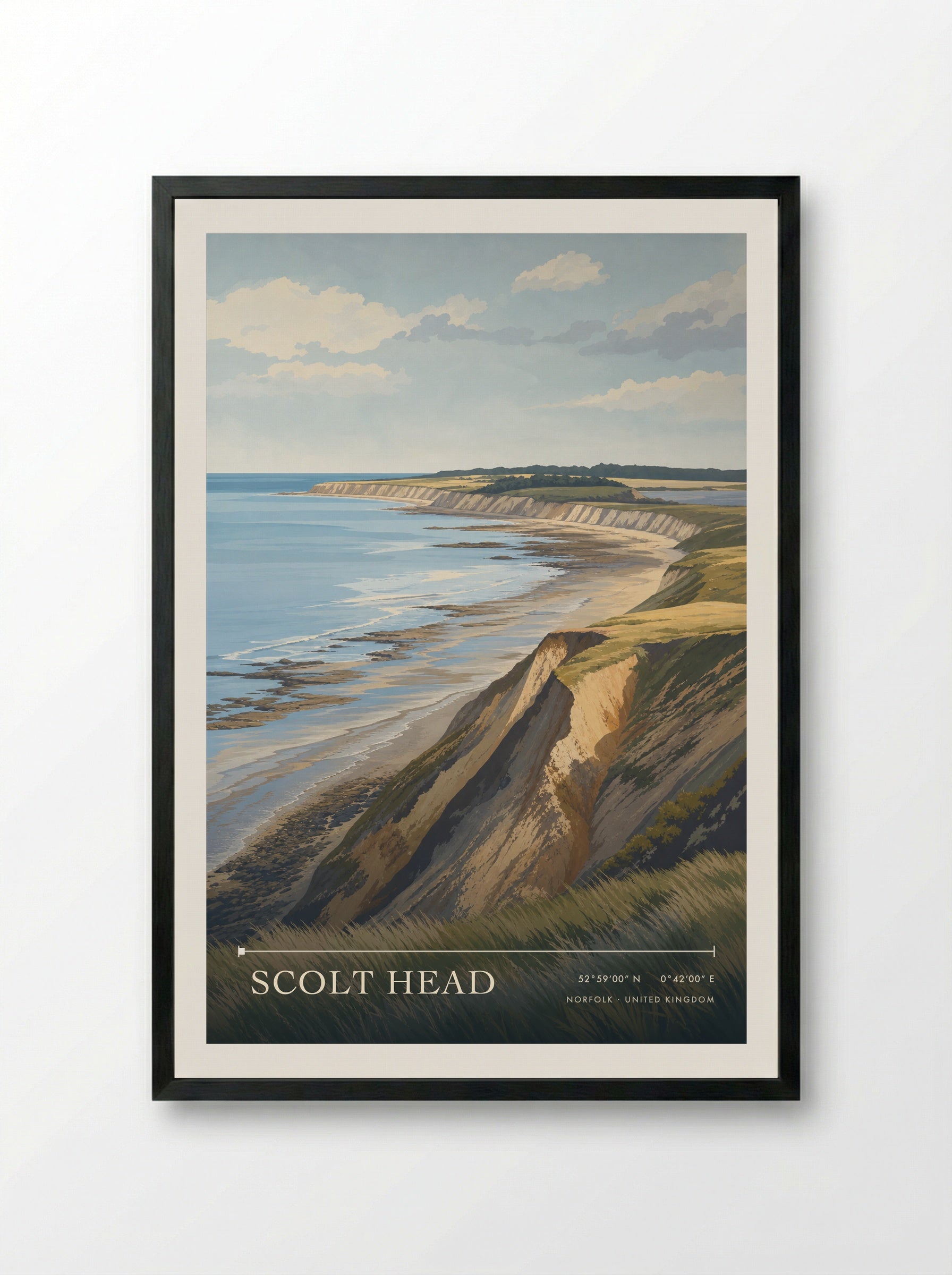 Scolt Head Norfolk United Kingdom Travel Poster - Framed Print Black