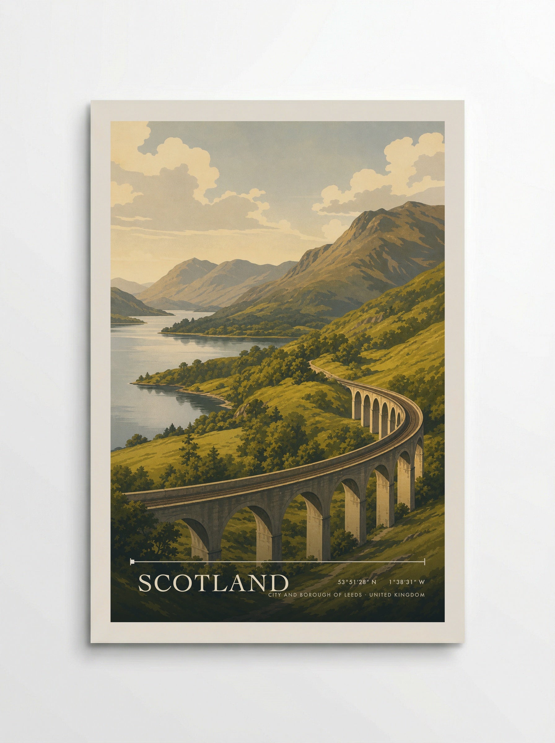 Scotland City and Borough of Leeds United Kingdom Travel Poster - Poster