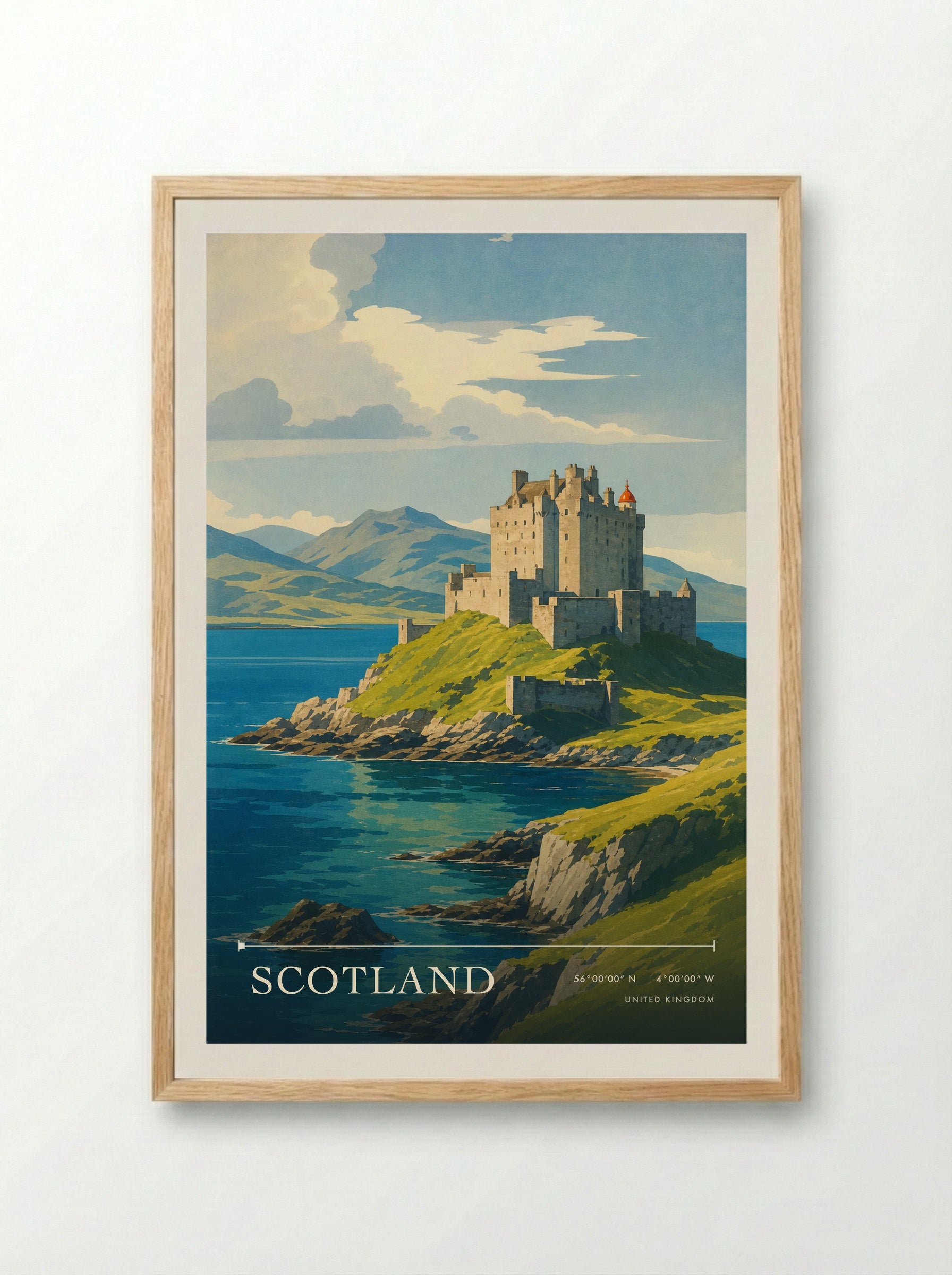 Scotland United Kingdom Travel Poster - Framed Print Wood