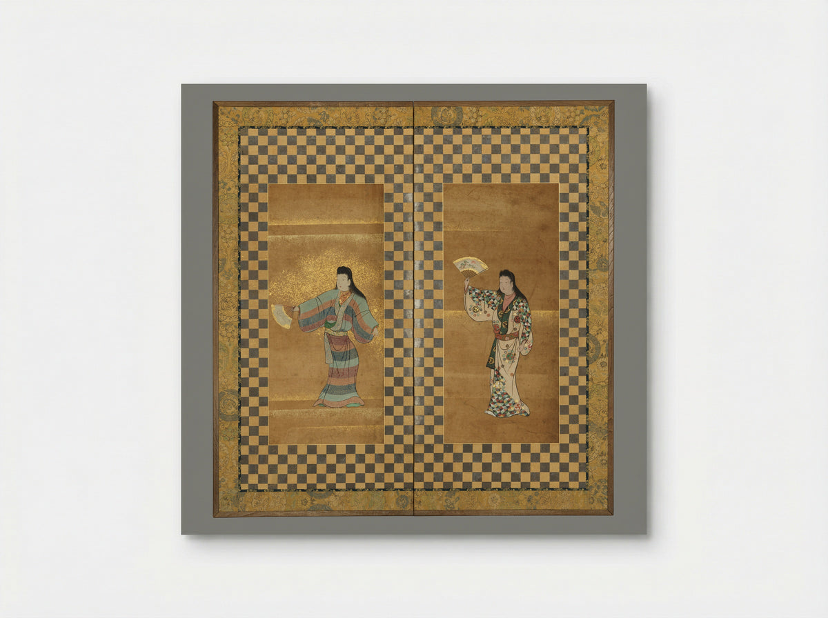 Screen of Two Dancers (Bugi zu byōbu) - Fine Art Print - Poster