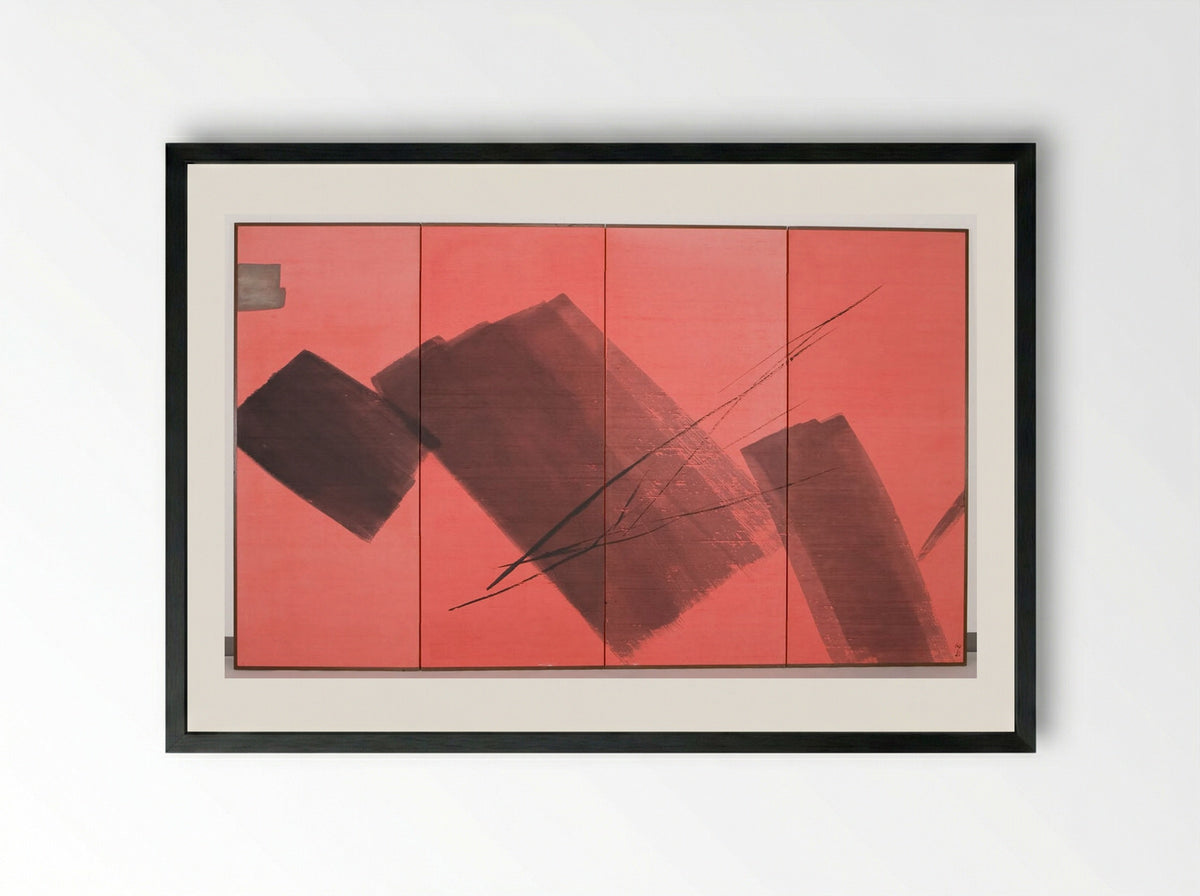Screen with Abstract Designs - Shinoda Tōkō - Framed Print Black