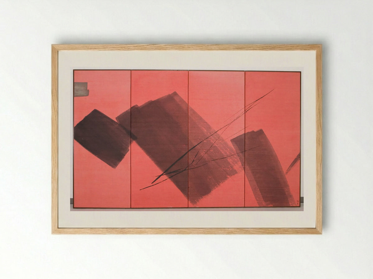 Screen with Abstract Designs - Shinoda Tōkō - Framed Print Wood