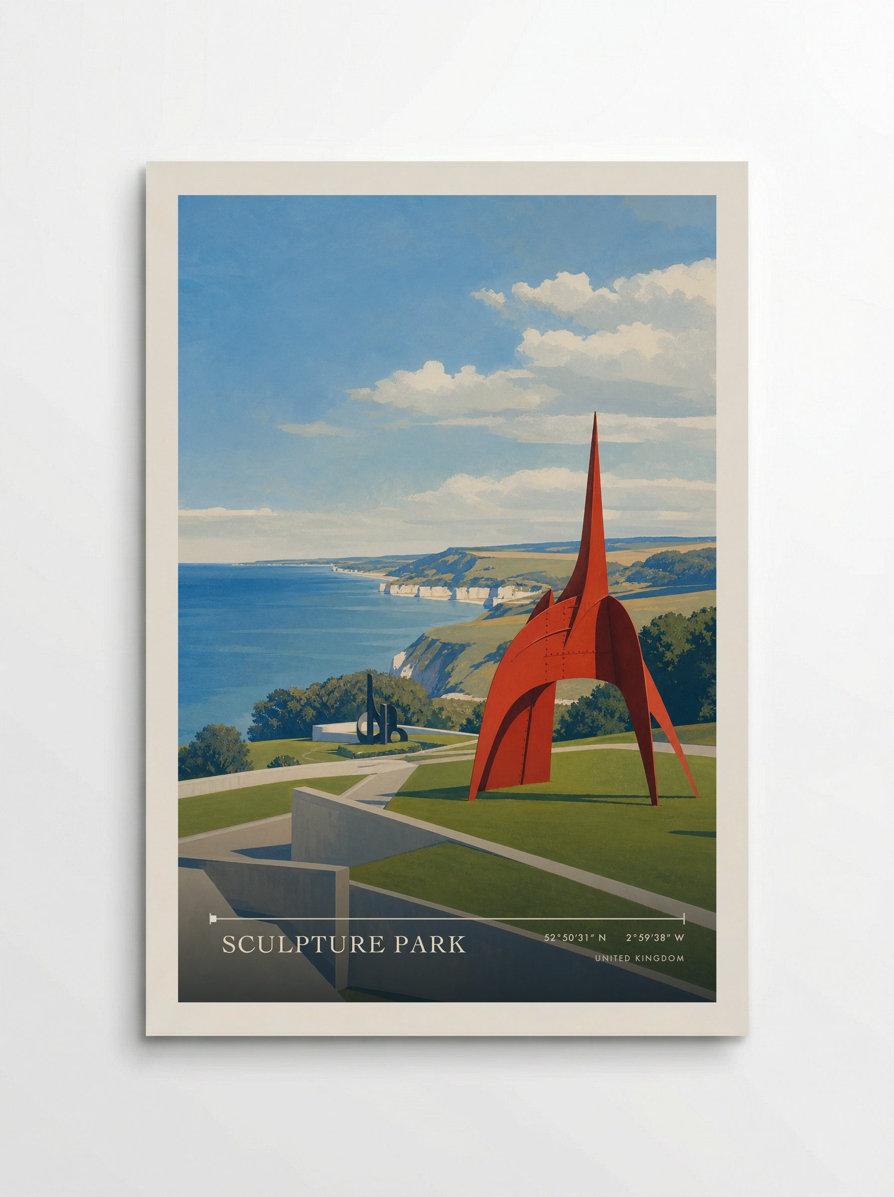 Sculpture Park United Kingdom Travel Poster - Poster