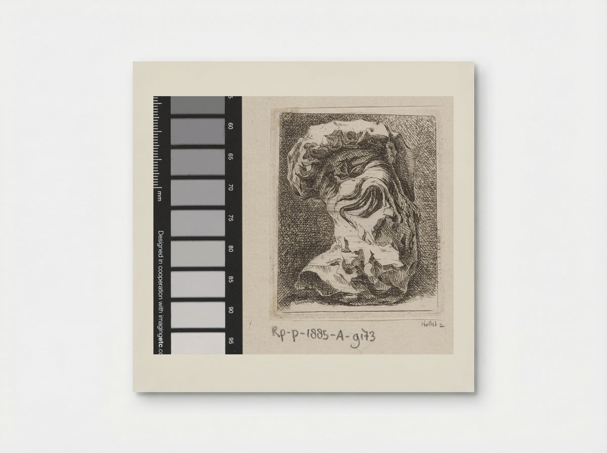 Sculptuur van een groteske kop - Johann Franz Ermels - Poster