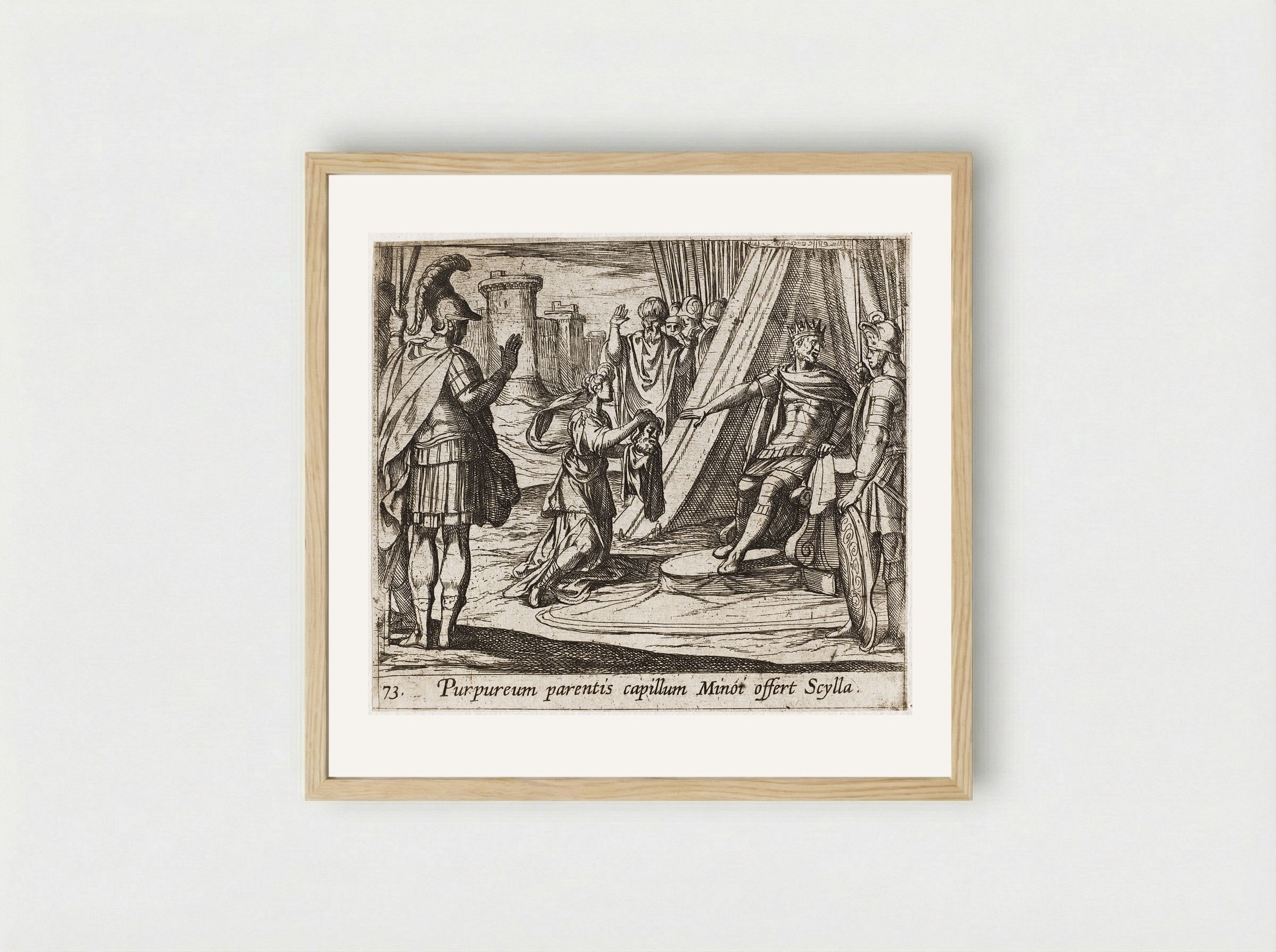 Scylla Rejected by Minos after Destroying Her Father - Antonio Tempesta - Framed Print Wood