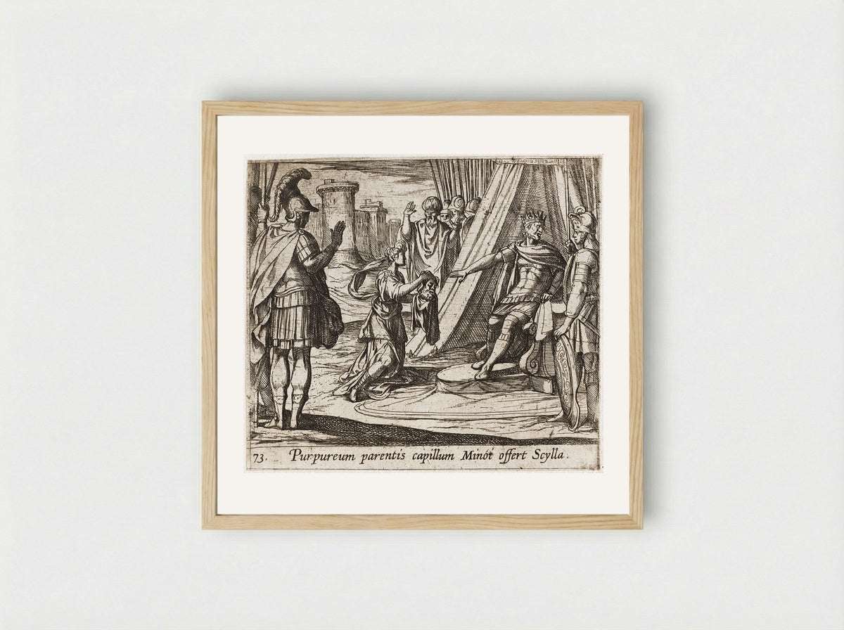 Scylla Rejected by Minos after Destroying Her Father - Antonio Tempesta - Framed Print Wood