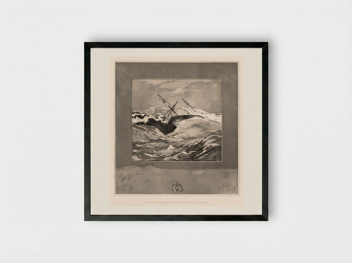 Sea, from the portfolio On Death, Part One, Opus XI - Max Klinger - Framed Print Black