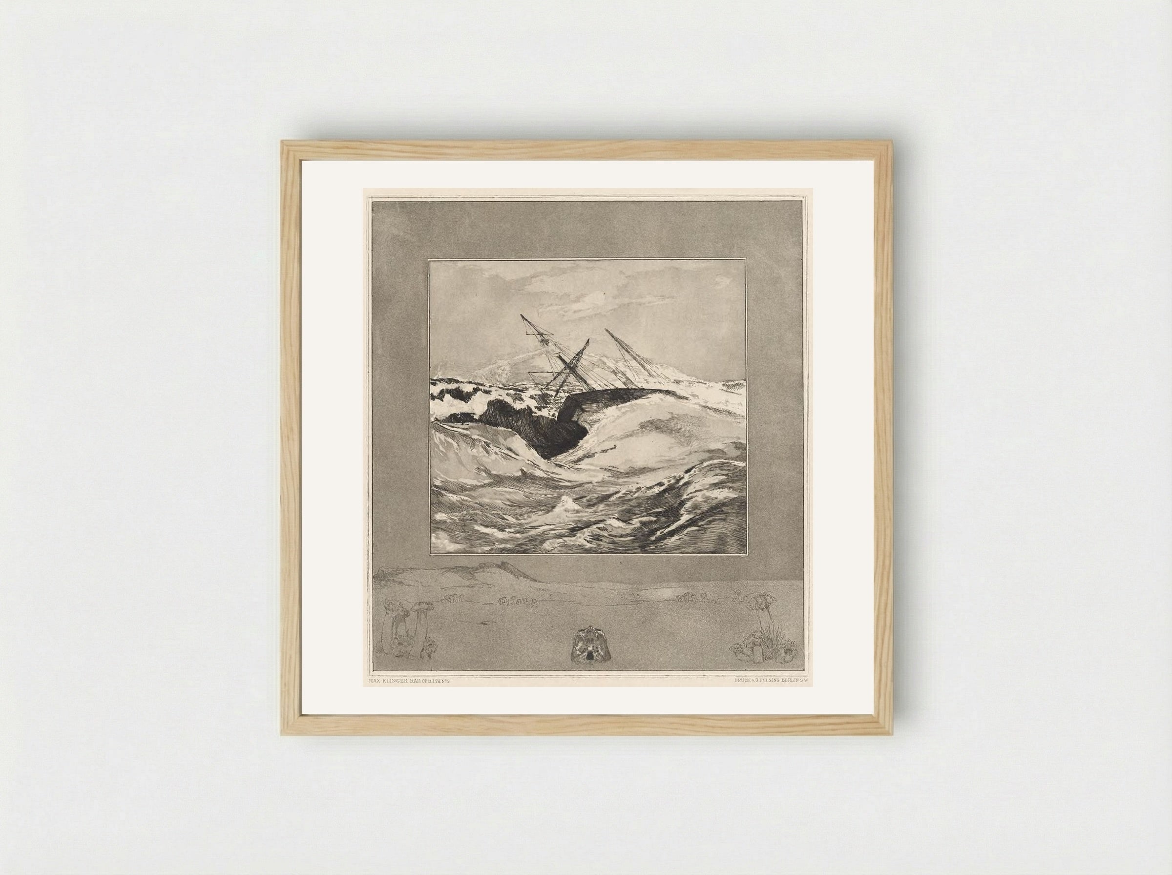 Sea, from the portfolio On Death, Part One, Opus XI - Max Klinger - Framed Print Wood
